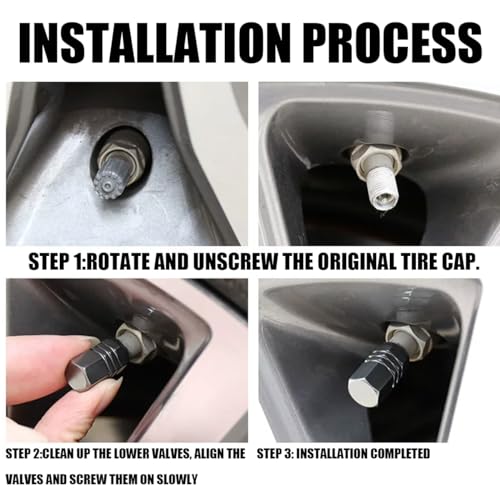 Image of Osilly Car Tire Stem Valve Caps, 4 Pcs Aluminum Alloy Valve Stem Covers, Corrosion Resistant Leak-Proof Tire Cap Cover Accessories, Hexgon Style Wheel Air Valve Caps for SUV Car Bike (Yellow)