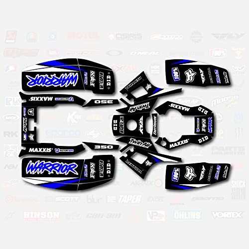 Boston Decal Works Black Blue Shift Racing Graphic kit fits Yamaha Warrior 350 87-04 electric start