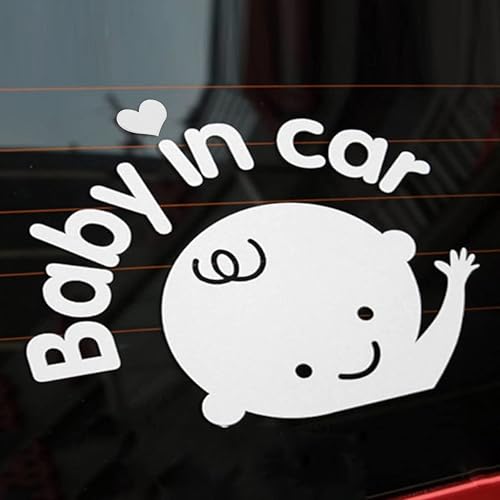 Miniatura 3 de Moioee 3 calcomanías de advertencia de visibilidad nocturna para bebés en el automóvil, letrero de seguridad reflectante impermeable para automóvil,