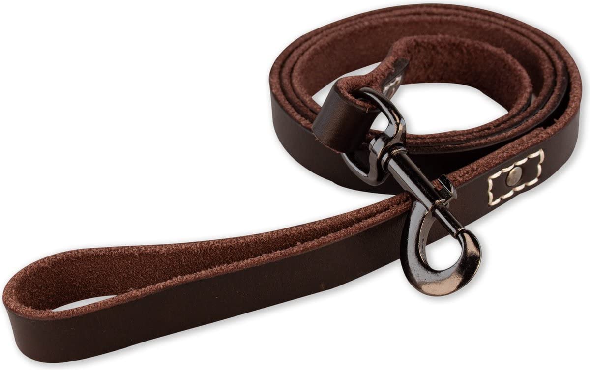 Hondenriem country leer gevlochten 16 mm breed 180 cm lang