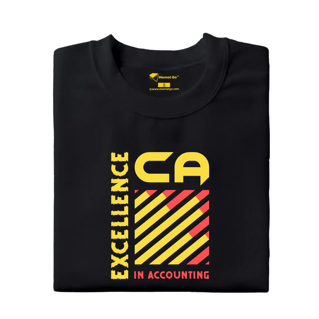 MEMATCombed Cotton Casual Regular Fit Half Sleeves Ca Excellence Printed T-Shirt for Men and Women