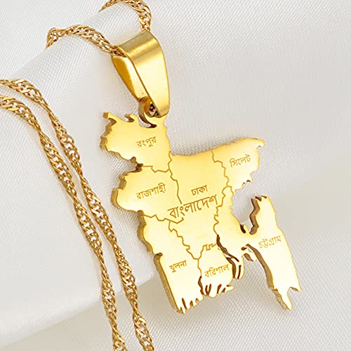 Colliers pendentif carte du Bangladesh, le cadeau culturel idéal