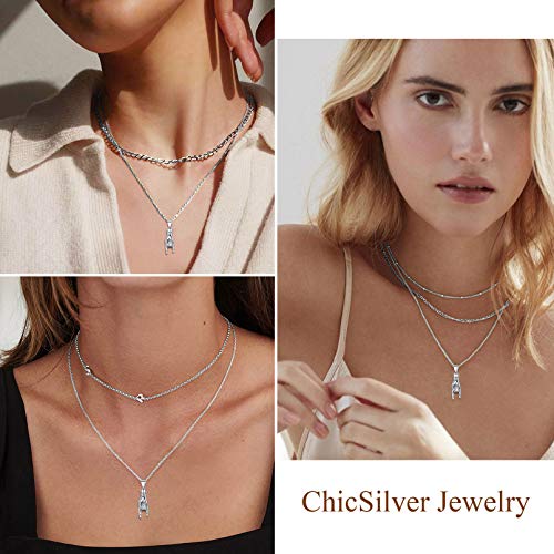 ChicSilver 925 Sterling Silver Lucky Italian Horn Pendant Necklace Protection Amulet Jewelry for Women, Silver/Gold/Rose Gold (with Gift Box)2