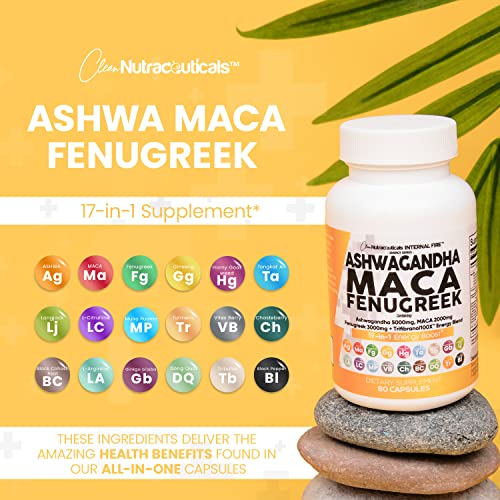 Ashwagandha 5000mg Maca Root 2000mg Fenugreek 3000mg Supplement with