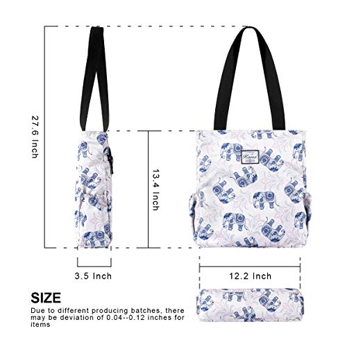 Image of KAMO Floral Tote Bag - Waterproof Lightweight Handbags Travel Shoulder Bag for Hiking Yoga Gym Swimming Travel Beach