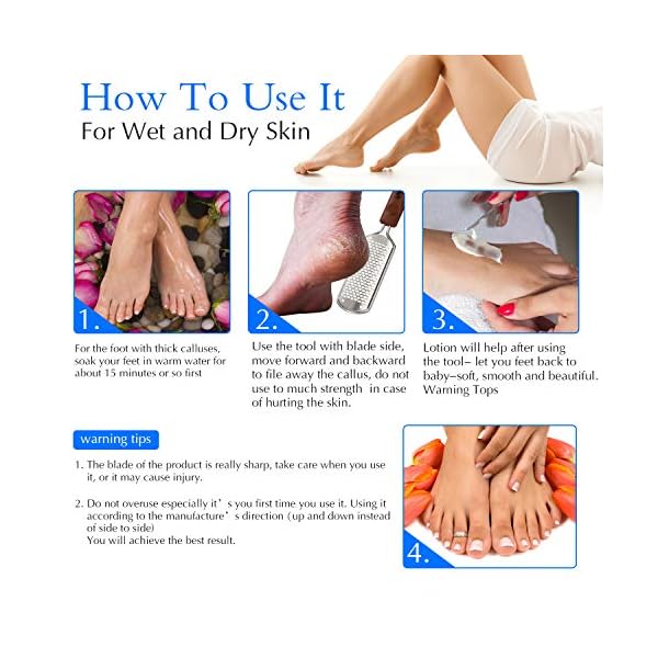 Professional Pedicure Foot File, Colossal Stainless Steel Detachable Foot Scrubber, Hard Skin Removers Pedicure Rasp for Wet and Dry Feet