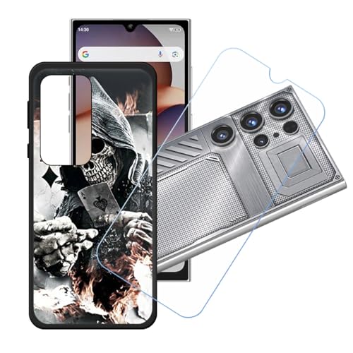 Oukitel C61 GT�p�����K���X�X�N���[���K���X�t��GYDQQKJ�P�[�X�A�_��ȃ\�t�g�ی�P�[�X�J�o�[Oukitel C61 GT�p�V���R���W�F��TPU�P�[�X�J�o�[�i6.88 "�j- LH7