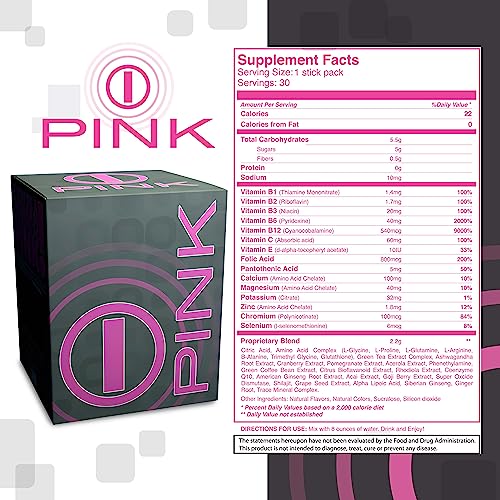 Image of bhip Pink for Women (Alive) - Pure Blend for Vitality, Stamina & Clarity, Energy Drink Mix Packets - Ideal for Active Women on the Go - 30 Servings