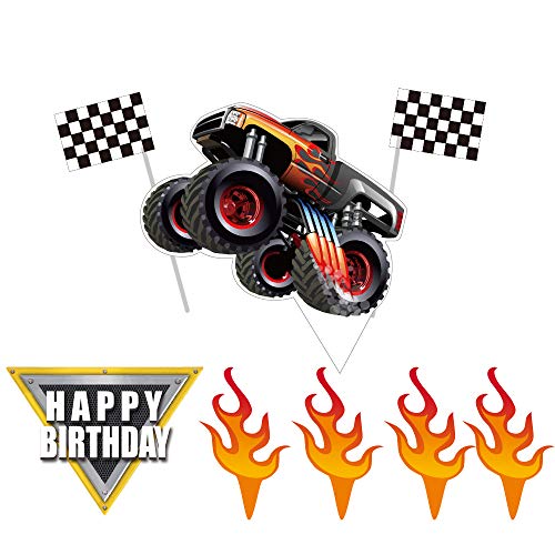 Hugeoner OU-097 Monster Truck Car Cake Topper Birthday Party Supplies thumb #1