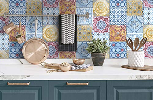 Nextwall Colorful Faux Moroccan Tile Peel And Stick Wallpaper #TOP3