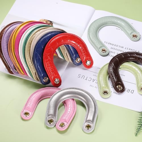 Anse en cuir rouge uxcell de qualité supérieure avec œillets pour sac - 5