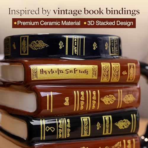 3D Book Mug – Stacked Books Mug, Book Lovers Gift for Readers & Librarians - Image 3