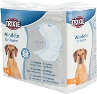 TRIXIE Hundewindeln für Rüden Größe M-L – Saugfähige Rüdenbinde bei Inkontinenz & Markierverhalten – 12 St. mit Klebeverschluss & Gummiband für mehr Komfort, 46-60 cm Taillenumfang – 23642
