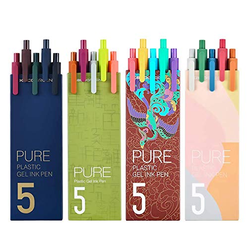 4 Packs KACO Bolígrafo de Gel Retráctil 20 Colores Extra Fino 0.5mm miniatura 1