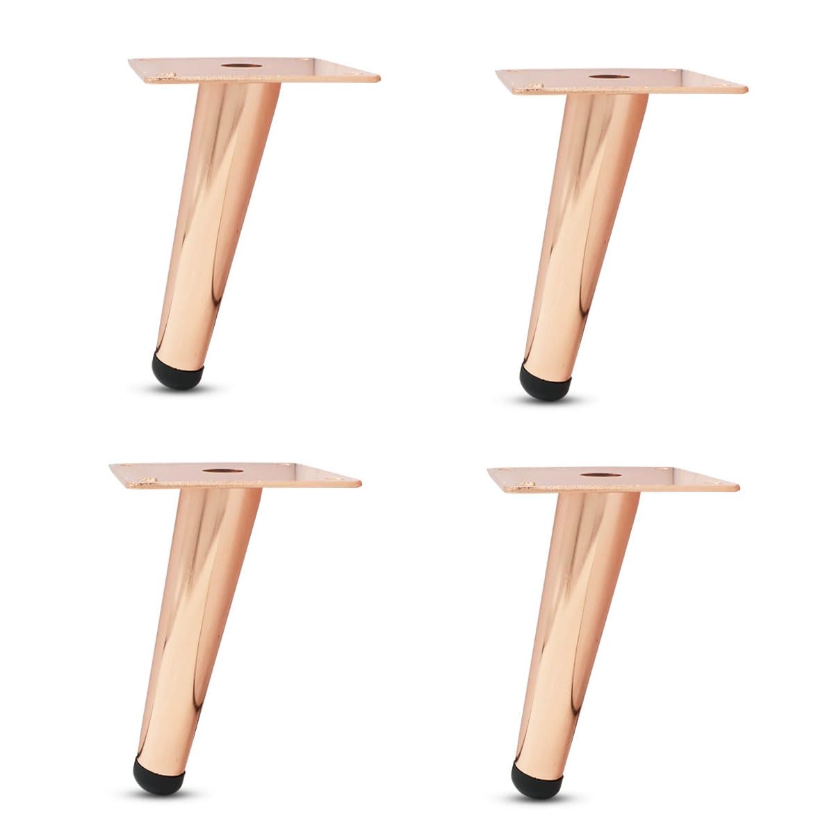 WSZGRJDM 4pcs Metal Furniture Legs, Rose Gold Cone Cabinet Legs Stainless Steel Table Legs No-Slip Silent For Furniture, Sofas, Cabinets（10/12/15/20/25/30cm）