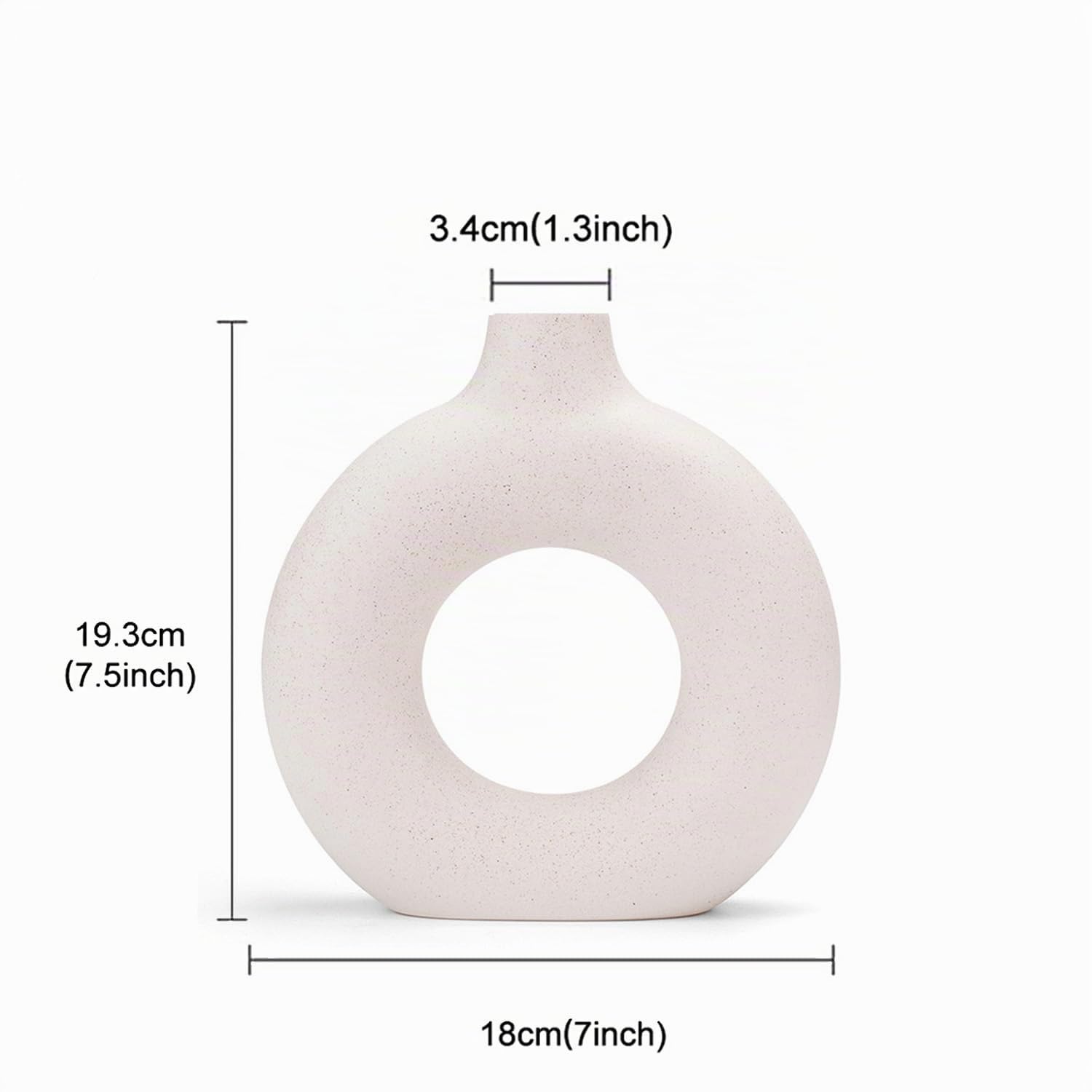 Vasi per Erba della Pampa, Vaso Creativo Decorazioni per la Casa Moderne, Vaso Fatto a Mano in Ceramica Bianca Fiori Secchi Ornamenti Artigianali per la Decorazione della Casa dell'Ufficio(M, Beige)