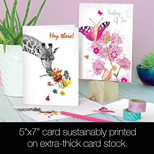 Tree-Free Greetings 8 Pack Card Assortment with Matching Envelopes, 5 x 7 Inches, Eco Friendly, Made in USA, 100% Recycled Paper, Thinking of You, Friendship, All Occasion,Thank You,Birthday (AGA1139) - Thumbnail 5