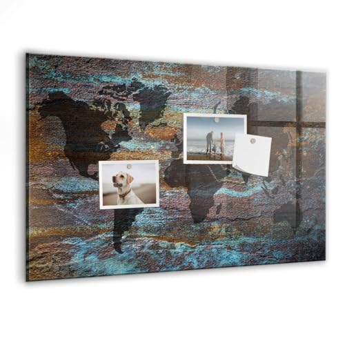 Whiteboard magnétique tableau verre effaçable 60x40cm carte monde