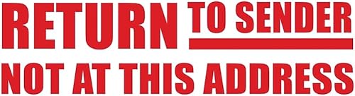 Miniatura 3 de Sello de 2 mensajes con obturador, 1 color, devolución al remitente NO en esta dirección, impresión de 1-5/8" x 1/2", pretinta, tinta roja (035632)