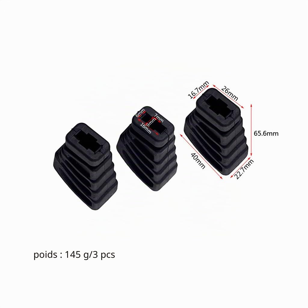 Alnicov Lot de 3 pieds de rechange en caoutchouc pour batterie à montage simple Noir