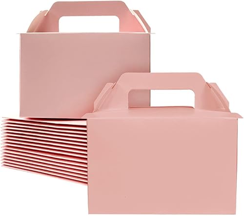 Miniatura 1 de Slice - Caja para tartas rosadas con asa (paquete de 50) de 6.1 x 4.1 x 4.0 pulgadas, caja de papel desechable a dos aguas para cajas de dulces,