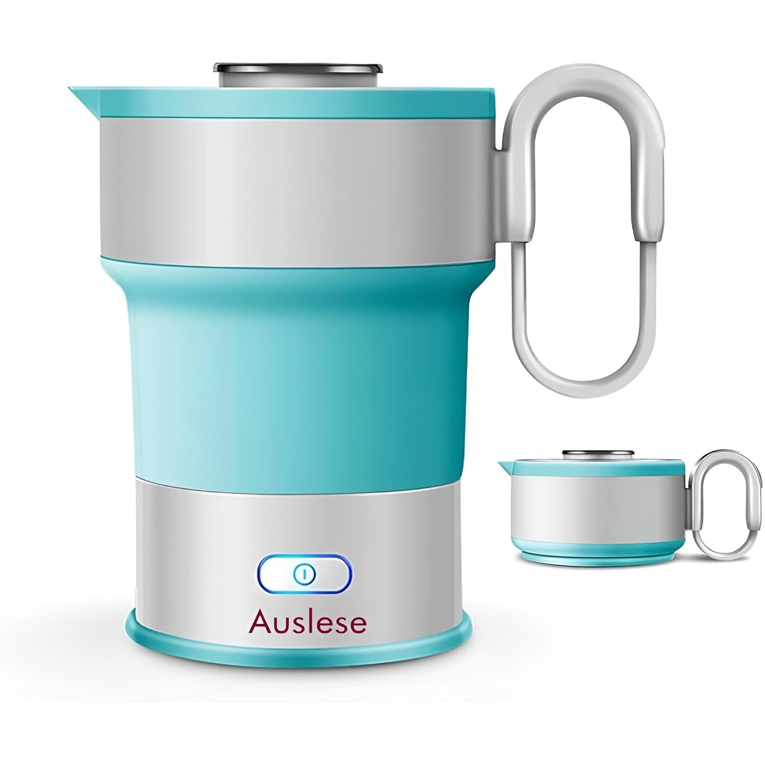 Auslese Robotics Foldable Electric Kettle 0.6L 680W Fast Boil Portable Travel Dual Voltage 110 240V Food Grade Silicone Water Boiler for Tea Coffee Office Use-image-31