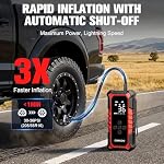 GOOLOO A6 Gear Tire Inflator Portable Air Compressor, 160 PSI Cordless Tire Inflator with Digital Pressure Gauge &LED Light, Air Pump for Car Tires, Bike, Motorcycle, Balls