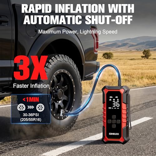 GOOLOO A6 Gear 160 PSI & 7500mAh Tire Inflator Portable Air Compressor - image 2