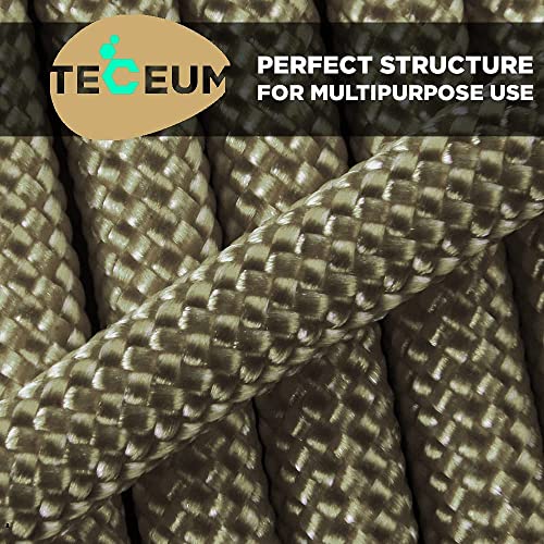 Image of TECEUM Reflective Paracord Rope 1000 - 1000ft /200ft /100ft /50ft - 40+ Colors - Glow in the Dark - para Cord - Utility Rope for Survival, Hunting & Camping Gear - Nylon String, Camping Rope, Tent Cord