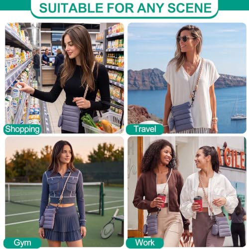ACUARIO Small Crossbody Bag for Women, Nylon Crossbody Bags, Trendy Women's Purse Sling Bag Handbag for Travel, gym, shopping (Dark Grey) — view 2