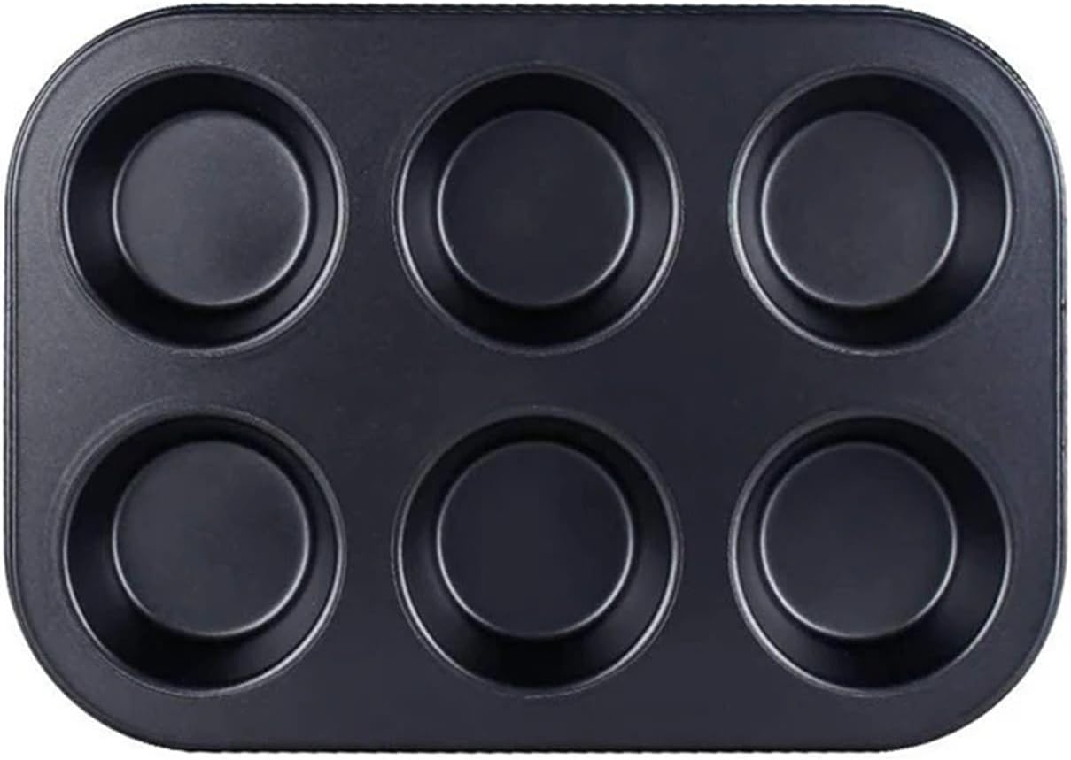 6/12 Cups Square Muffin Pan Carbon Steel Non-Stick Cupcake Mold Baking Tray Bakeware(6 Cup)