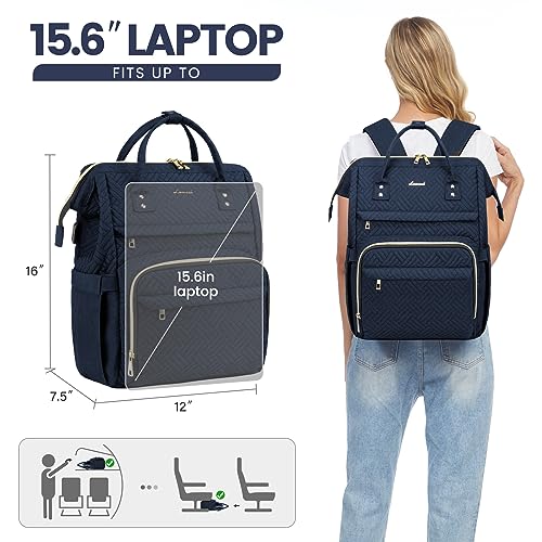 Image of LOVEVOOK Laptop Backpack for Women,15.6 Inch Professional Womens Travel Backpack Purse Computer Laptop Bag Nurse Teacher Backpack,Waterproof College Work Bags Carry on Back Pack with USB Port