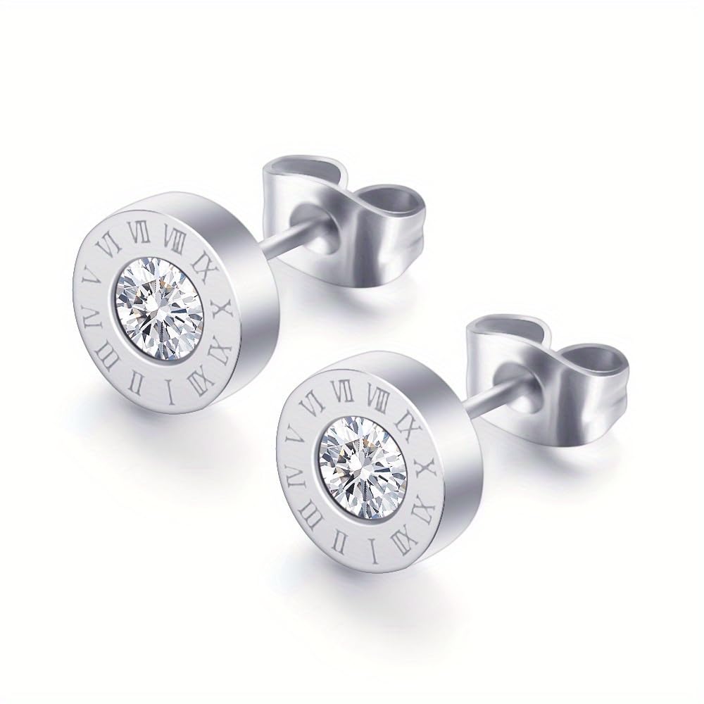 Mens Silver Plated Crystal Stud Earring with Pushback Closure, Stud Earrings For Women, Trendy Stud Earrings For Women, Cubic Zirconia Stud Earrings, Mens Pushback Closure Stud Earrings(Silver) (B0CR6Q38L8) Amazon Price History, Amazon Price Tracker