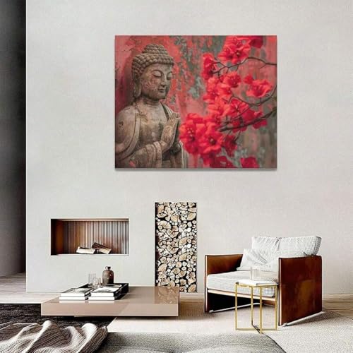 Impression Bouddha zen affiche sur toile pour décoration murale de salle de bain