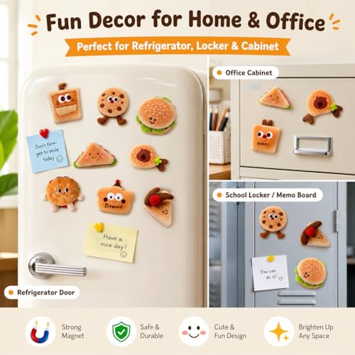 Set de 9 imanes de frigorífico de comida de peluche miniatura 6