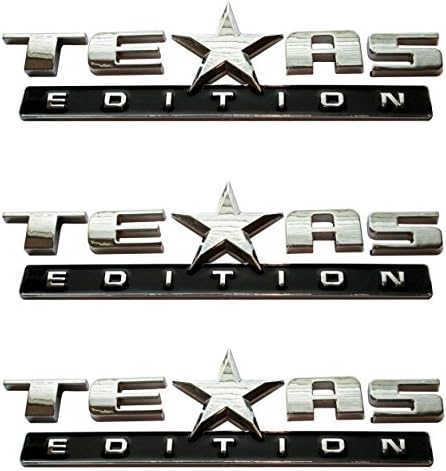 Muzzys (SET OF THREE) Texas Edition 3M Stick On Emblem Badge FITS GMC Sierra Chevy Silverado Suburban Tahoe Ford F150 Dodge Ram Nissan Titan Truck