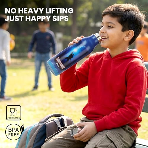 Image of Nayasa Whip 900 ml Insulated Inner Steel Water Bottle | Wide Mouth Leakproof Bottle | BPA-Free Durable Water Bottle | Blue