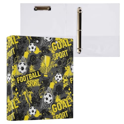 Classeur porte-bloc jaune de 3,8 cm avec 3 anneaux ronds pour ranger et écrire