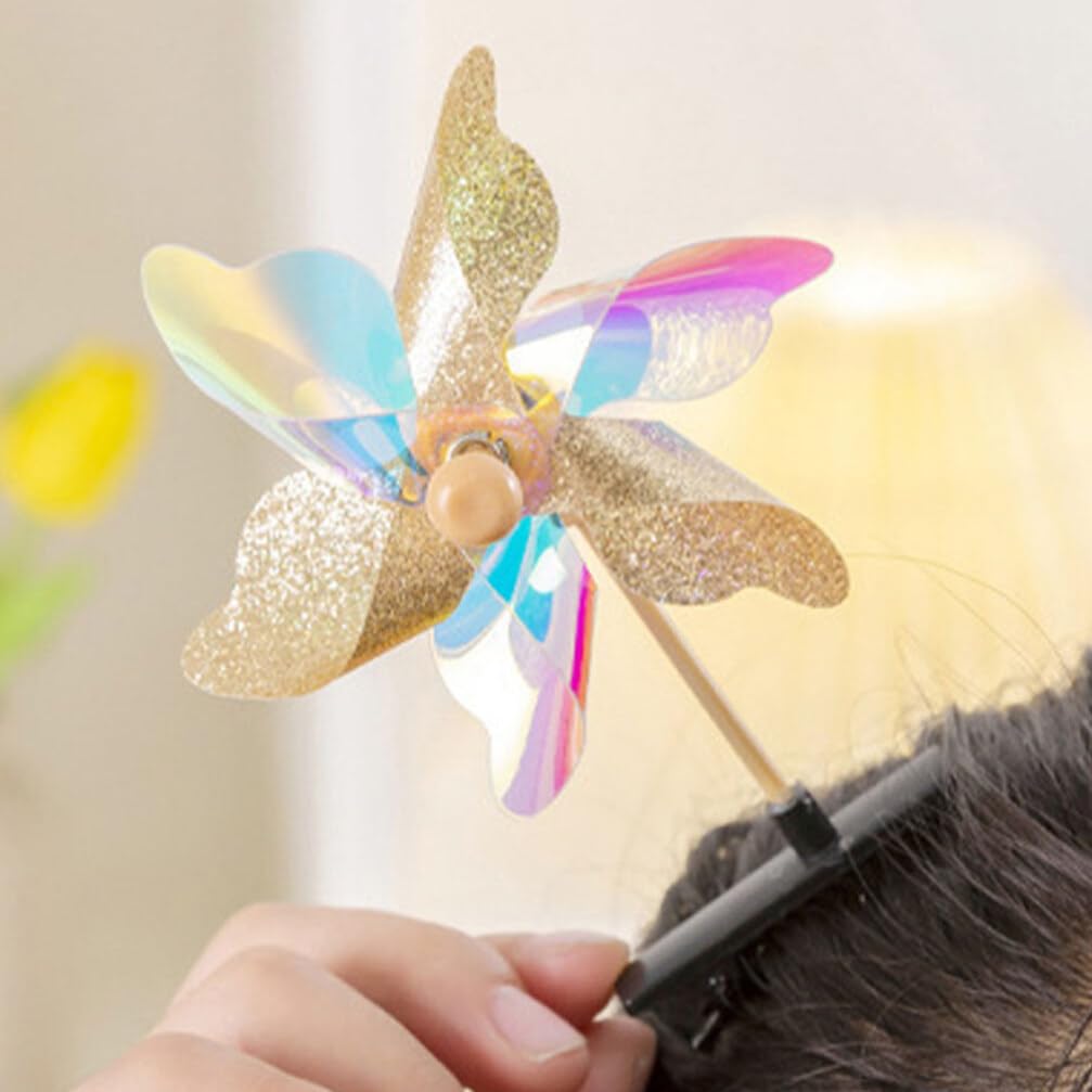 Colorful Windmill Hair Clips 30 Pcs Sparkly Pinwheel Barrettes for Rave Amazon.com : Baluue 12pcs Glitter Windmill Hair Clips for  main image 3