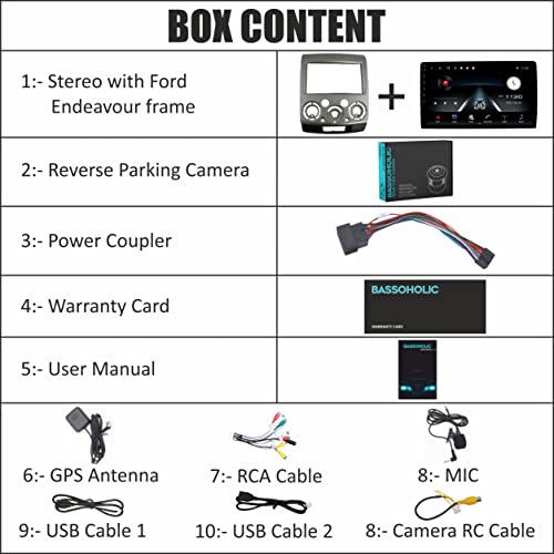 Image of 9 Inches Advanced Car Radio Receiver Android System for Ford Old Endeavour with 2GB /32GB RAM & ROM, Gorilla Glass /Full HD Display /WiFi /GPS /SWC and HD Parking Camera