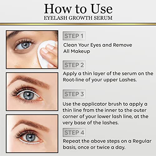 Luxuri Eyelash Growth Serum And Eyebrow Enhancer For Longer, Fuller, Thicker Eyebrows And Eyelashes With Castor Oil And Vitamin-E. | 5 Ml. #TOP5