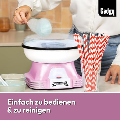 Gadgy Zuckerwattemaschine für zuhause - Zuckerwatte Maschine für Zucker oder Bonbons - Cotton Candy Machine - Zuckerwatte für Kinderfest, Geburtstag und Party - Rosa – Bild 7