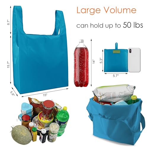 Image of BeeGreen Rolled Up Grocery Bags Reusable Shopping Bags Foldable for Groceries