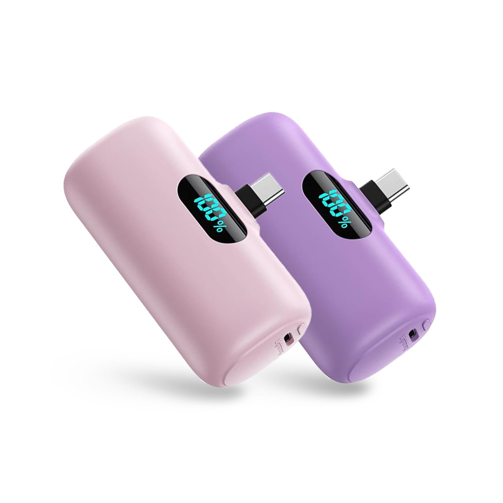 2 Pack Mini Portable Charger USB C 5000mAh Cell Phone Portable Power Bank 22 5W PD Fast Charging