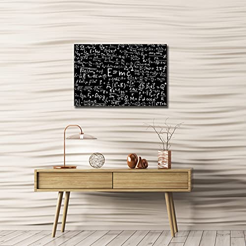Busmko Famous Formula Physics Poster Art Education Wall Art Learning Painting Black White Canvas Prints Picture For Christmas Living Room Decoration Unframed Size 12X18Inch(30X45Cm) #TOP1