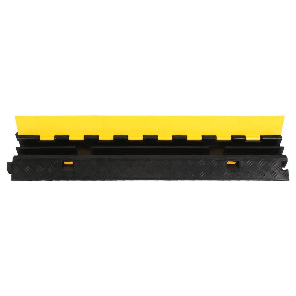 Rubber PVC Floor Cable, 2 Channel Electrical Wire Cable Cover Ramp