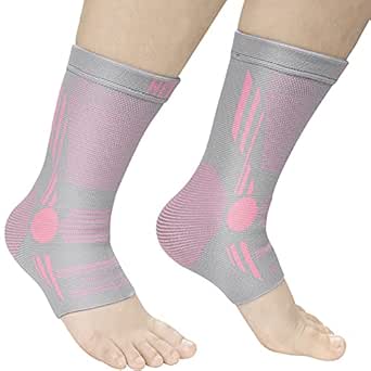 NEENCA Professionelle Knöchelbandage, Kompressions-Fußbandage (Paar), Sprunggelenkbandage für Stabilität. Knöchelstütze für Achillessehnenentzündung,Plantarfasziitis,Gelenkschmerzen,Fersensporn, Sport