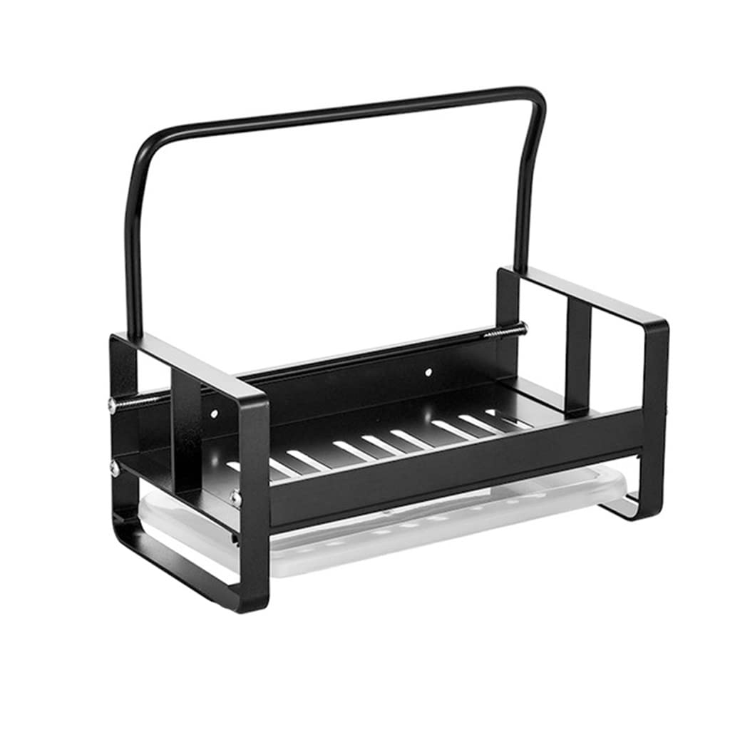 Aluminum Sponge Holder Kitchen Sink Caddy Rack Organizer Storage Rack with Drain Tray Soap Sink Drain Rack Color