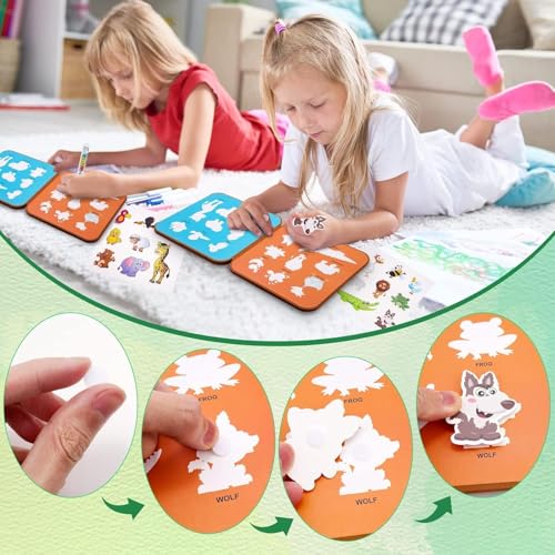 Image of Plastic Water Painting Book for Children - Reusable Magic Coloring with Water Pen, Portable Doodle Drawing Education Toy Gift Idea for Kids (Zoo)