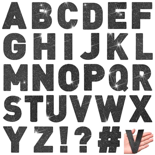 Image of Harloon 232 Pcs Large Glitter Letter Stickers, Black, 4 Inch